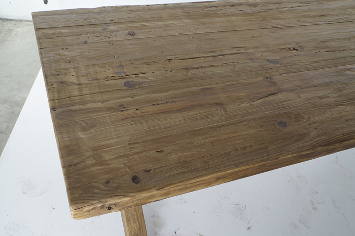 DKD Home Decor Mesa de Comedor de Madera Reciclada Natural 220x100x76 cm