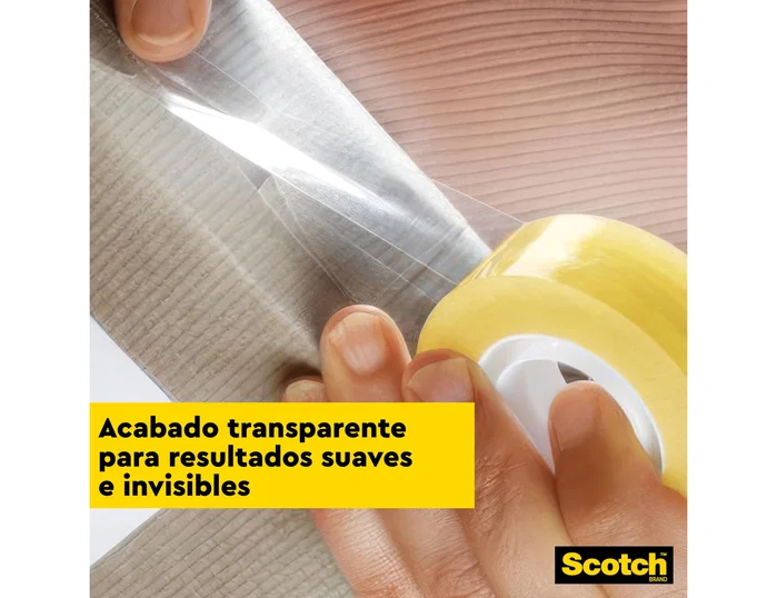 Scotch Cinta Adhesiva Transparente 19 mm x 66 m, Pack de 8 unidades