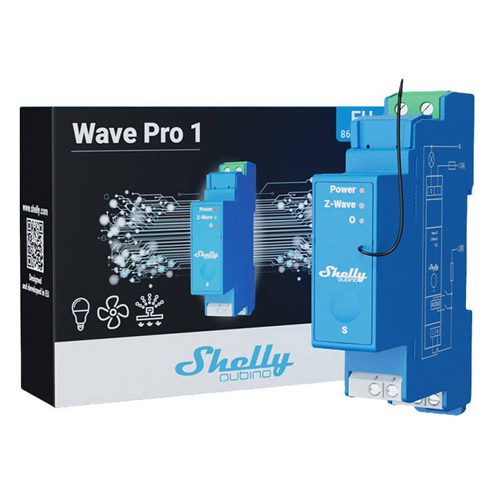 Shelly Qubino Wave Pro 1 Relé de estado sólido 16A Z-Wave