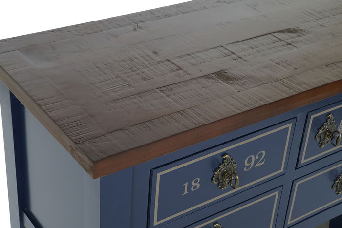 DKD Home Decor Paris 2023 Consola Mediterraneo Azul Marino Marron 103x80x35 cm Paulownia