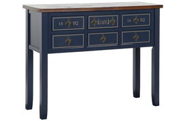 DKD Home Decor Paris 2023 Consola Mediterraneo Azul Marino Marron 103x80x35 cm Paulownia