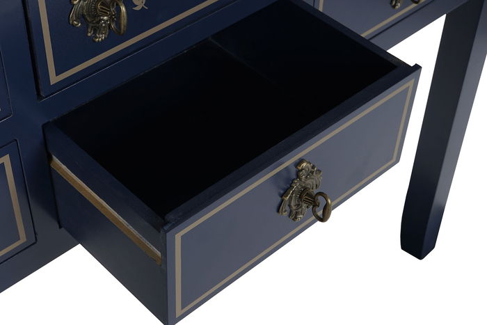 DKD Home Decor Paris 2023 Consola Mediterraneo Azul Marino Marron 103x80x35 cm Paulownia