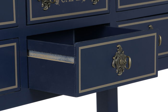 DKD Home Decor Paris 2023 Consola Mediterraneo Azul Marino Marron 103x80x35 cm Paulownia