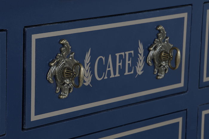 DKD Home Decor Paris 2023 Consola Mediterraneo Azul Marino Marron 103x80x35 cm Paulownia