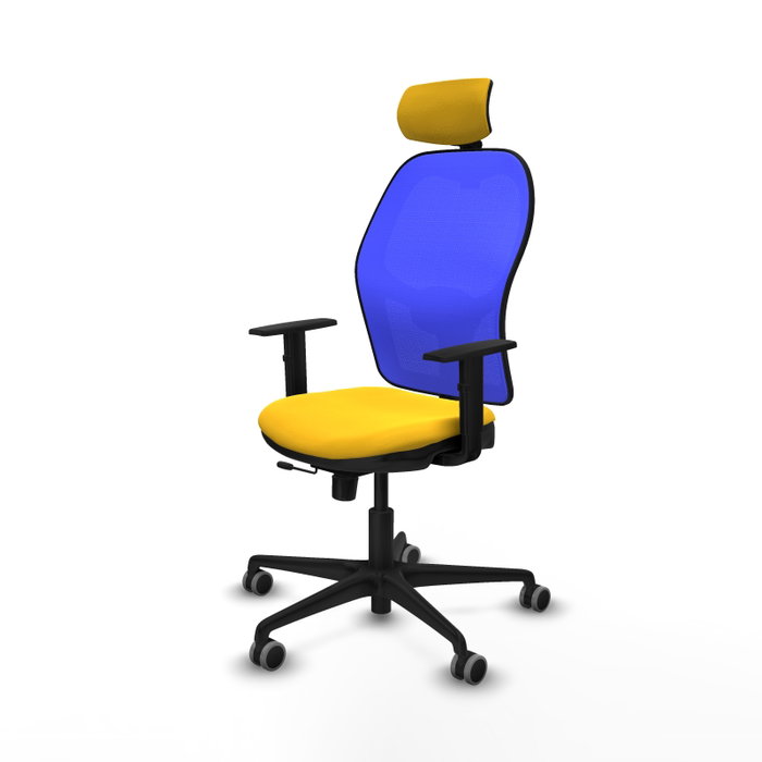 PIQUERAS Y CRESPO Silla de oficina Jorquera Sincro/Traslack Amarillo y Azul