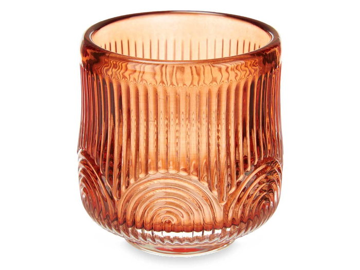 Giftdecor Portavela Circulo Raya Pequeño Teja 7.5x7.8x7.5 cm (Set de 12)