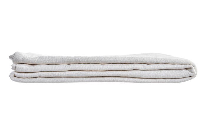 DKD Home Decor Manta Scandi 250 x 150 cm Blanco Algodón Reciclado con Flecos (2 Unidades)