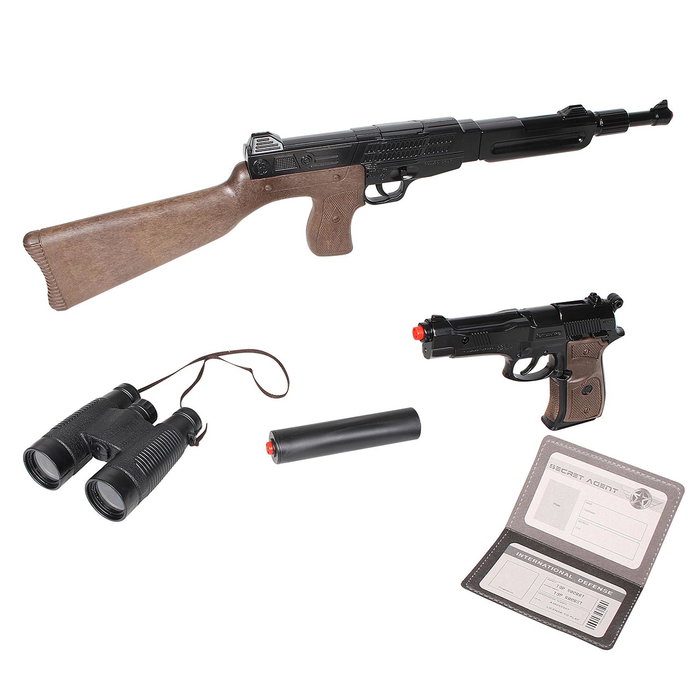 Gonher Agente Secreto 8 Tiros 239/6 Metralleta y Pistola de Metal con Accesorios para Niños Gonher Agente Secreto 8 Tiros 239/6 Metralleta y Pistola de Metal con Accesorios para Niños