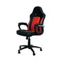 LC-Power CL-RC-BR Silla Gaming con Giratoria 360° y Función Basculante, Asiento y Respaldo Acolchados en Piel Imitación Color Negro y Rojo