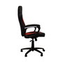 LC-Power CL-RC-BR Silla Gaming con Giratoria 360° y Función Basculante, Asiento y Respaldo Acolchados en Piel Imitación Color Negro y Rojo