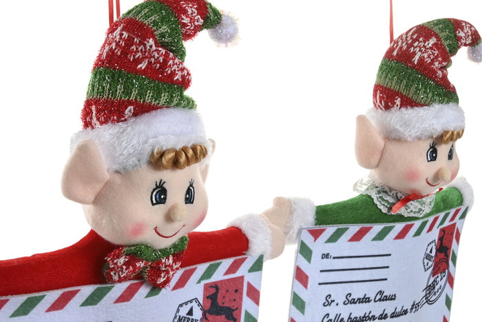 DKD Home Decor Decoración Colgante Navidad Tradicional Multicolor 9 x 55 x 30 cm (6 Unidades)