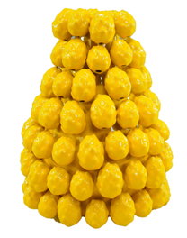 DKD Home Decor Jarrón de Gres Pitahaya Amarillo