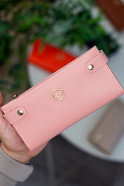 Zoozie Bags Cartera Mujer Color Polvo 100% Cuero PU Elegante y Sofisticada para Uso Diario