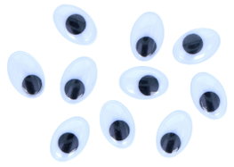 Innspiro Ojos Móviles Negros Autoadhesivos Ovalados 11x14mm (60 unidades)