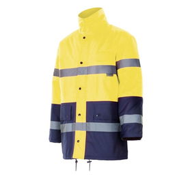Velilla Parka Alta Visibilidad Bicolor Marino/Amarillo Fluor Modelo 166 Talla S-XXL Impermeable Térmica