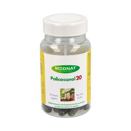 MEDNAT Policosanol 60 Cápsulas - Fibra Prebiótica, Soporte Hepático, Origen Vegetal, Vegano