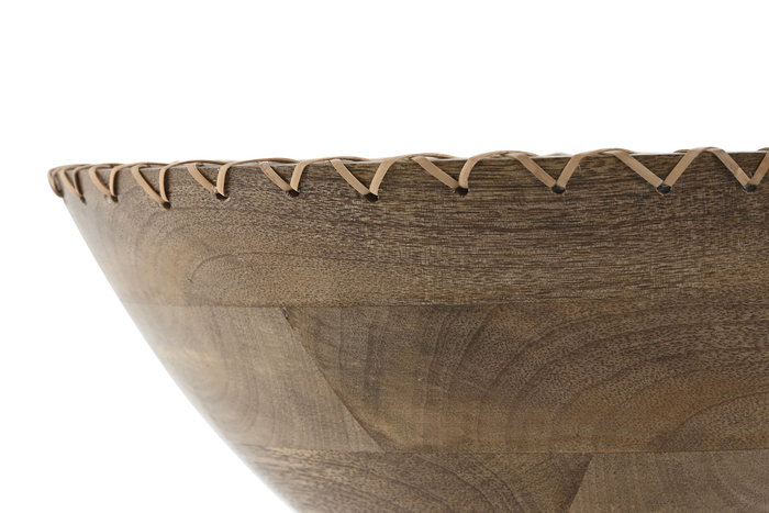 DKD Home Decor Sai art 24 Ensaladera Colonial Trenzada Natural Mango y Ratan 30x30x12 cm