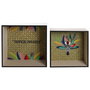 Home Deco Factory Juego 2 Estantes Exotic Sauvage Madera Estampados Tropicales