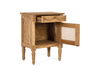GINER Y COLOMER Mesita de Madera Maciza de Teca con Cajón y Puerta, Acabado Natural