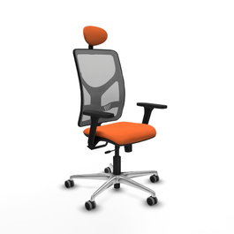 PIQUERAS Y CRESPO Silla de oficina Motilla Naranja y Gris con mecanismo Sincro/Traslack