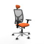 PIQUERAS Y CRESPO Silla de oficina Motilla Naranja y Gris con mecanismo Sincro/Traslack