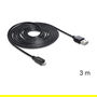 DeLOCK Cable USB 2.0 A a Micro-B Macho 3 Metros Negro - Referencia: DELOCK EASY USB 2.0-A > Micro-B S