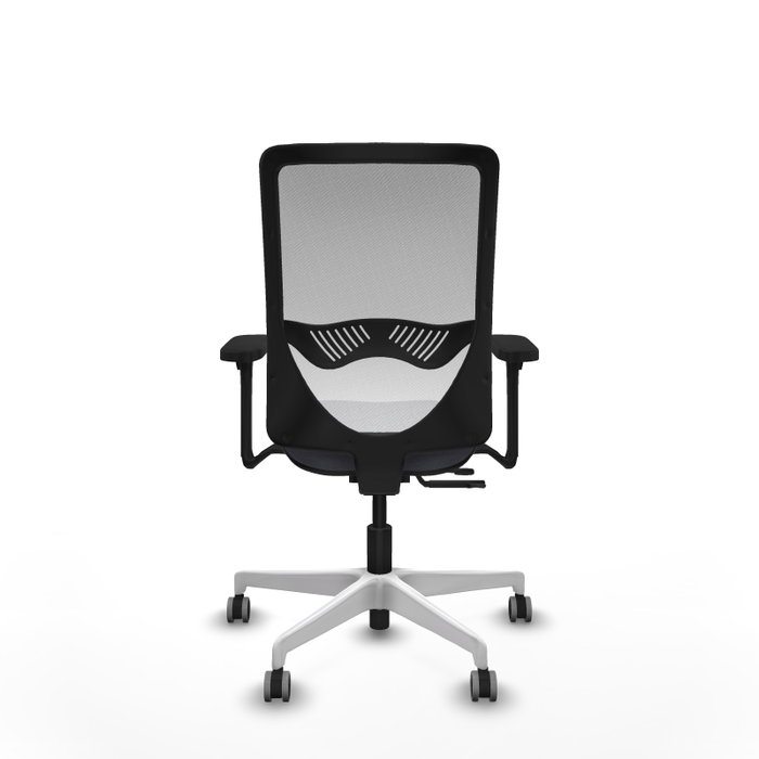 PIQUERAS Y CRESPO Silla de oficina Zulema con mecanismo Sincro/Traslack, Gris oscuro y Blanco