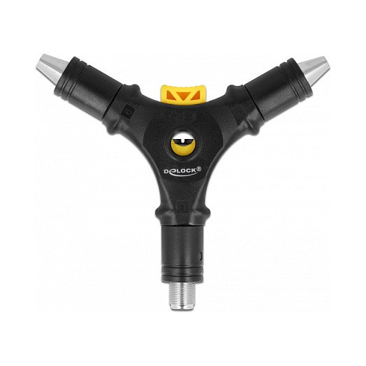 DeLOCK Herramienta de Instalación 4 en 1 para Conectores F, Compatible con Cables RG-6 y RG-59