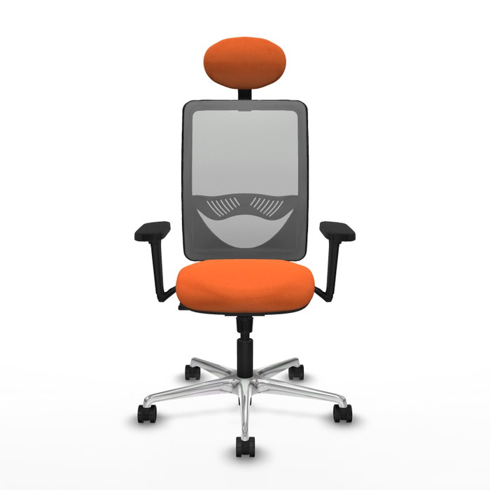 PIQUERAS Y CRESPO Silla de oficina Zulema con mecanismo Sincro, Tela Naranja y Malla Gris PIQUERAS Y CRESPO Silla de oficina Zulema con mecanismo Sincro, Tela Naranja y Malla Gris