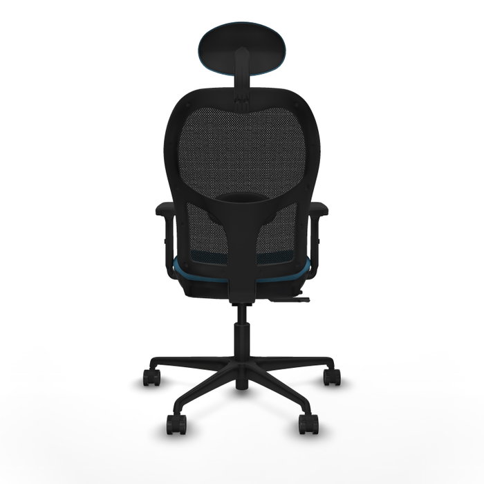 PIQUERAS Y CRESPO Silla de oficina Jorquera con mecanismo Sincro/Traslack, Verde petróleo y Negro