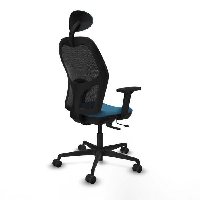 PIQUERAS Y CRESPO Silla de oficina Jorquera con mecanismo Sincro/Traslack, Verde petróleo y Negro