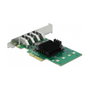 DeLOCK PCIe x4 a 4 USB 3.2 Gen 1 Externos - Tarjeta de Expansión Quad Channel 5 Gbps, Factor de Forma Low Profile, Compatible con Windows y Linux