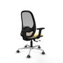 PIQUERAS Y CRESPO Silla de oficina Cilanco con mecanismo Sincro/Traslack, Crema y Gris