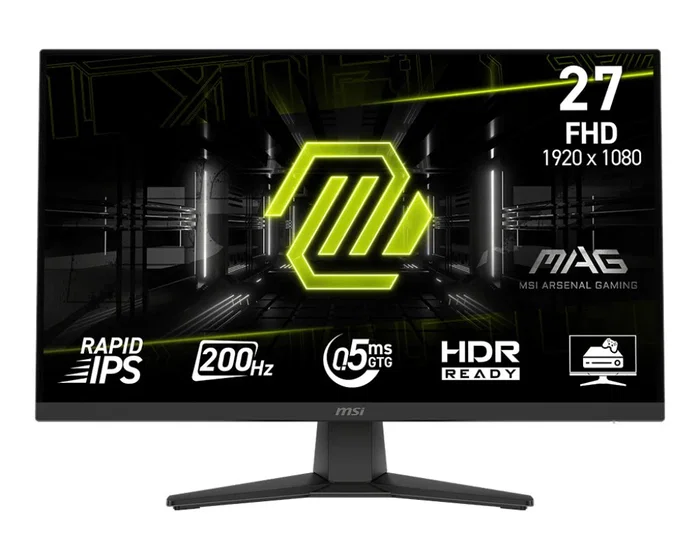 MSI Monitor Gaming MAG 272F 27" Full HD 1920x1080 Rapid IPS 200Hz 0.51ms FreeSync Premium