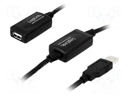 LOGILINK Cable Repeater USB 2.0 de 10m, USB A Macho a USB A Hembra