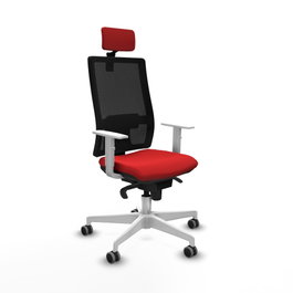 PIQUERAS Y CRESPO Silla de oficina Horna con mecanismo Sincro, Rojo y Negro