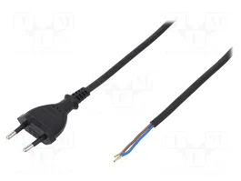 PLASTROL Cable de Alimentación H03VVH2-F OMY 2x0,75mm² CEE 7/16 (C) 1,5m