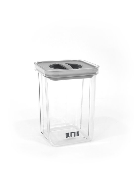 Quttin Tarro Hermetico PET 1100 ml con dimensiones 11.1 cm (ancho) x 15.3 cm (alto) x 11.2 cm (largo) (12 Unidades)