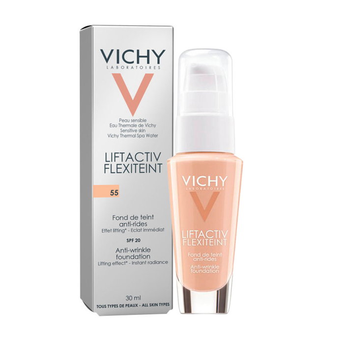 Vichy Liftactiv Flexiteint Fond de Teint Anti-Rides SPF20, Base de Maquillaje Fluido Efecto Lifting #45-Gold, 30 ml
