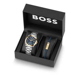 Boss 1570191 con esfera azul y set de pulsera