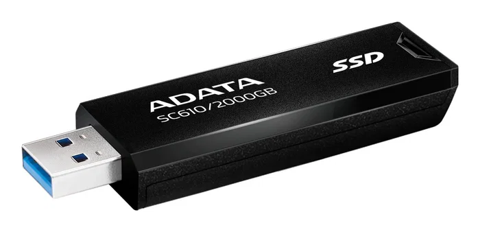 ADATA SSD Externo SC610 2TB SC610-2000G-CBK/RD USB-A 3.2 Gen 2, 10 Gbit/s, 550 MB/s, Negro