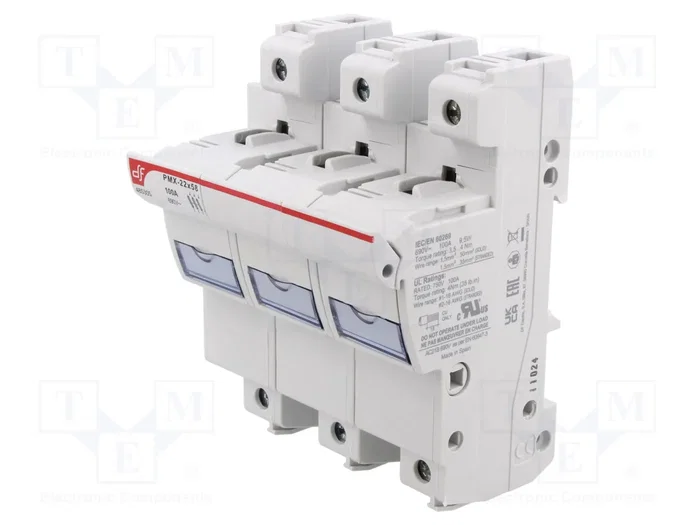 DF ELECTRIC Portafusibles PMX de 3 polos para raíl DIN 100A 690VAC DF ELECTRIC Portafusibles PMX de 3 polos para raíl DIN 100A 690VAC