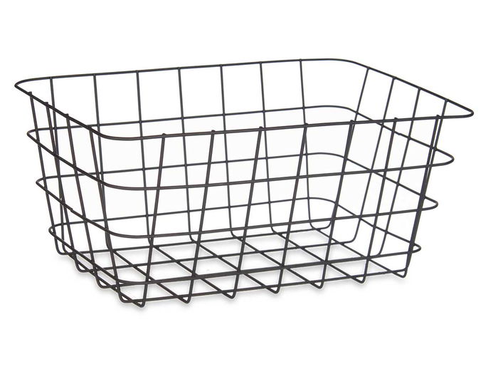 Kinvara Cesta Metal Rectangular Mediana Negra 30.5x22.5x14 cm (Set de 6)