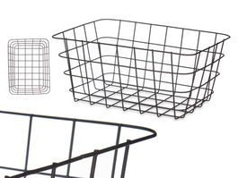 Kinvara Cesta Metal Rectangular Mediana Negra 30.5x22.5x14 cm (Set de 6)