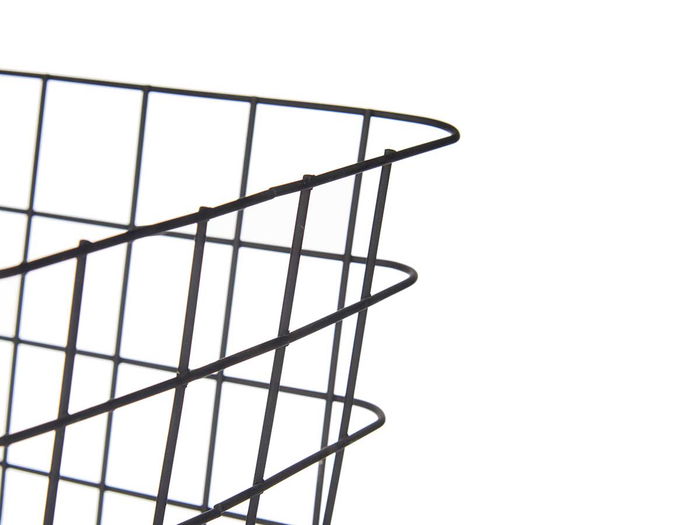 Kinvara Cesta Metal Rectangular Mediana Negra 30.5x22.5x14 cm (Set de 6)