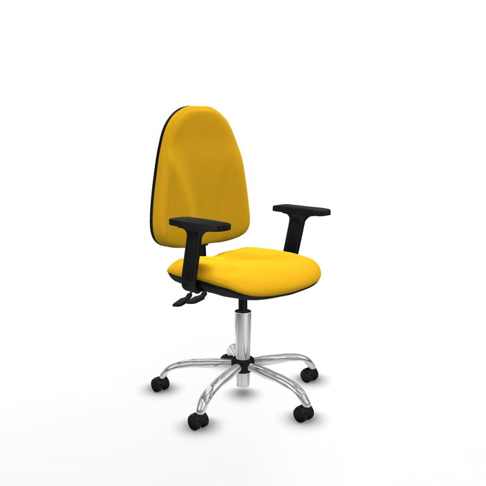 PIQUERAS Y CRESPO Silla de oficina Algarra Amarillo con mecanismo de doble maneta PIQUERAS Y CRESPO Silla de oficina Algarra Amarillo con mecanismo de doble maneta