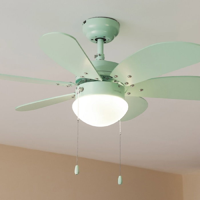 Cecotec Ventilador de techo con luz EnergySilence Aero 3600 Vision 50W 92cm menta 6 aspas