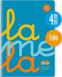 Lamela Cuaderno Espiral Folio 80 Hojas Azul Cuadrovía 4mm