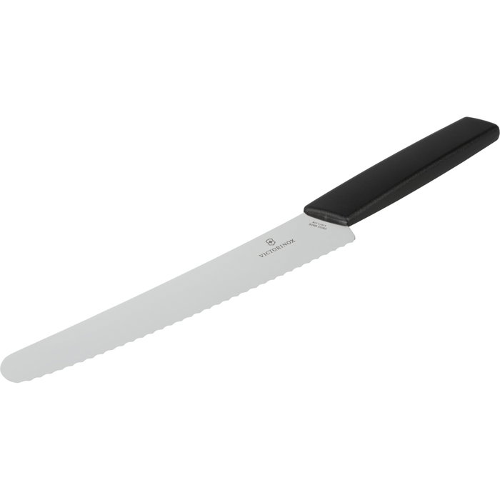 Victorinox Swiss Modern Kitchen Set de 2 piezas con cuchillo Santoku y de pan/repostería, Negro/Plata Victorinox Swiss Modern Kitchen Set de 2 piezas con cuchillo Santoku y de pan/repostería, Negro/Plata