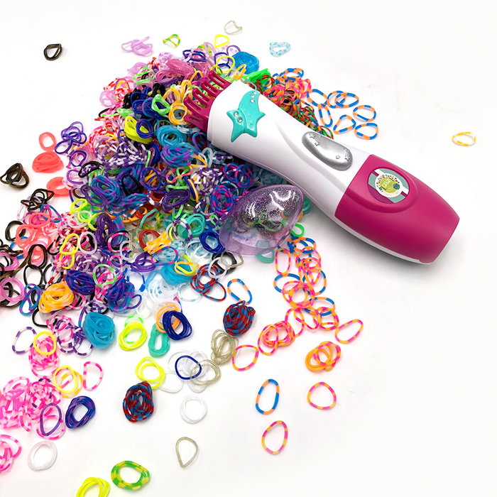 Tachan Tejedora De Pulseras De Goma Deluxe Kit Completo Con 1800 Gomas Libres De Látex Y Cuentas